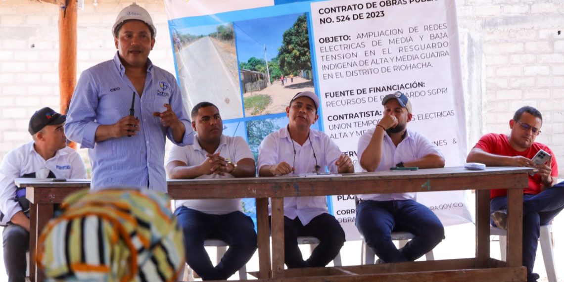 Alcaldía de Riohacha socializó contrato de ampliación de redes eléctricas en comunidades indígenas