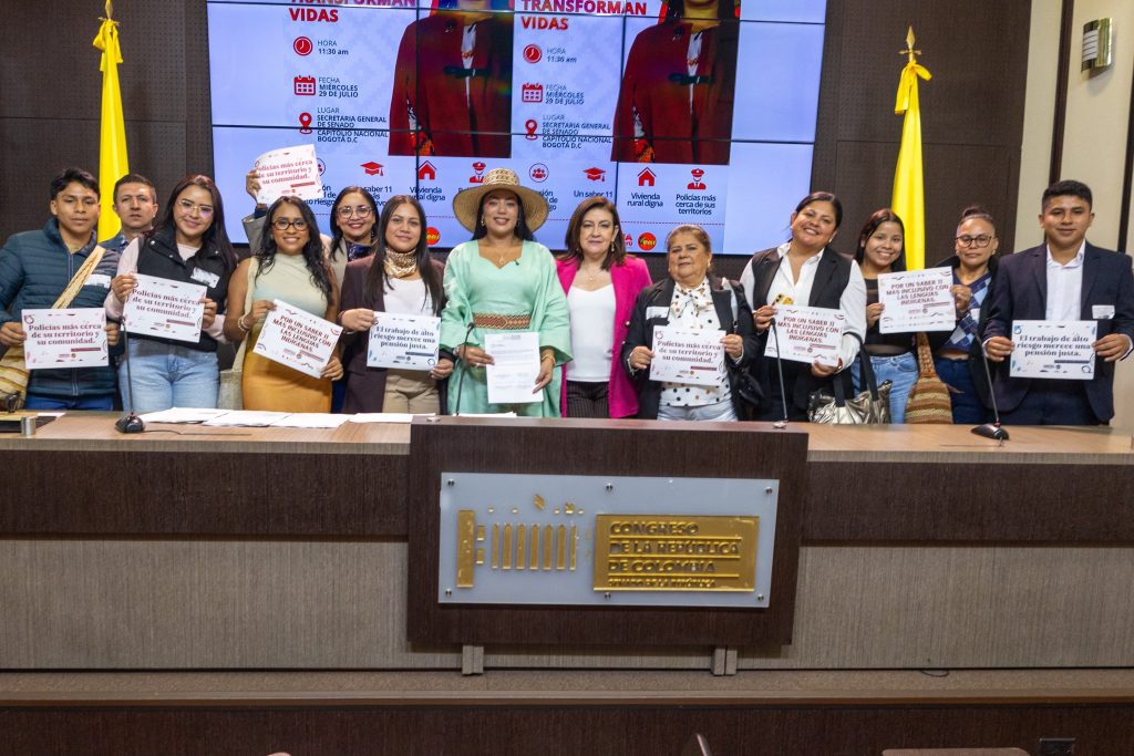 Martha Peralta radica cuatro proyectos de ley para fortalecer derechos laborales, rurales y étnicos